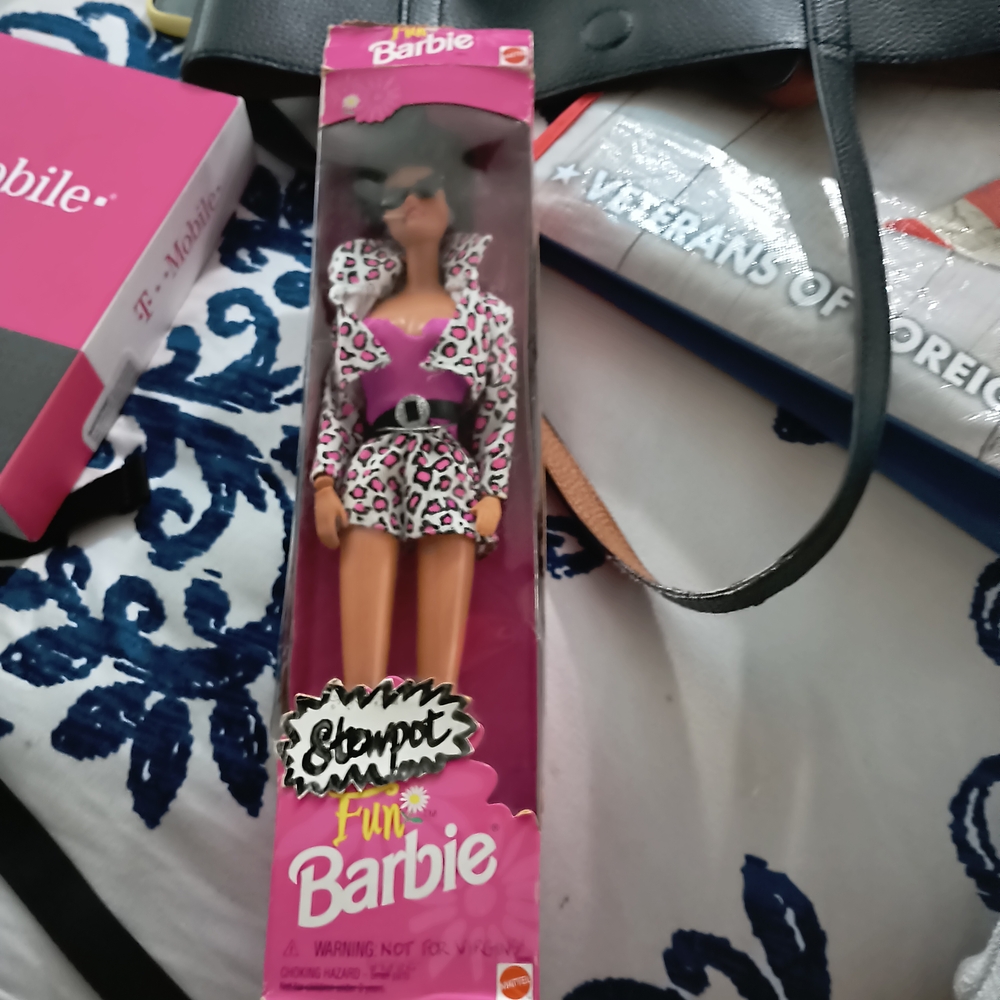 Barbie Women Bath & Body Pink Leopard Print Dress Doll